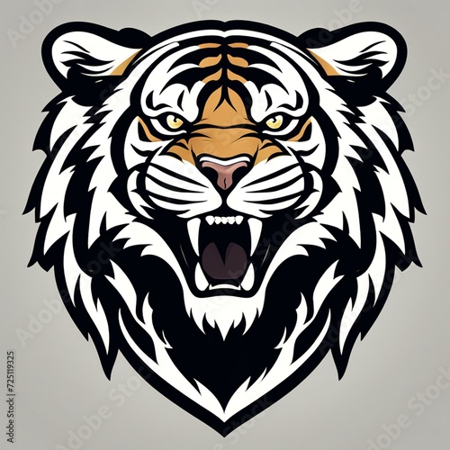 tiger mascot logo clipart black background