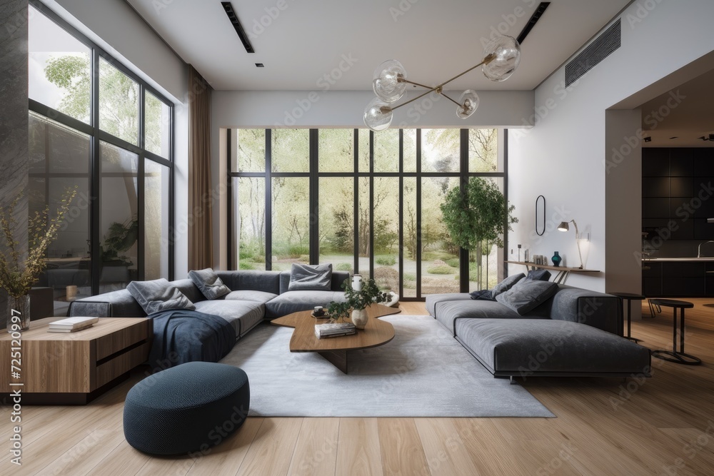 Interior of a modern living room in a real house