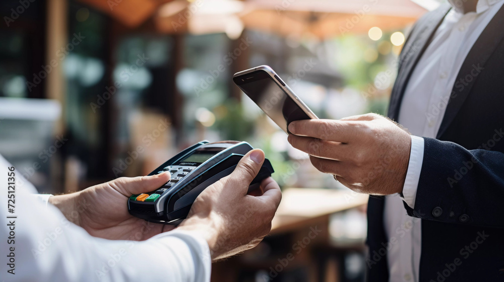Mobile Payment: Business People Using Payment Services