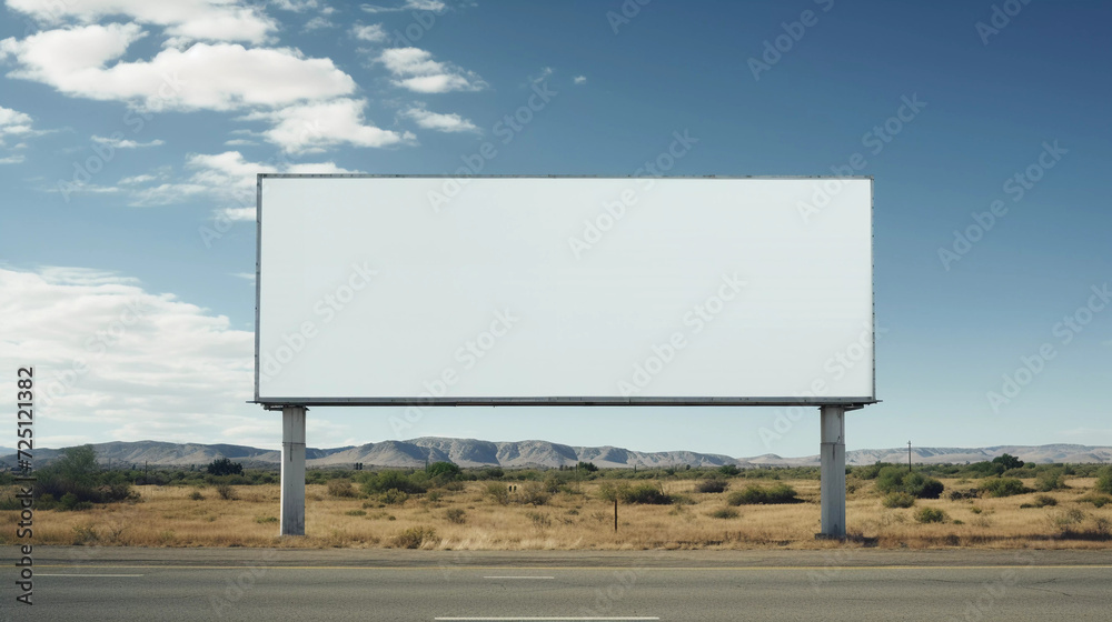 Mockup. Blank Billboard: Large White Billboard Mockup. Blank Billboard: Large White Billboard