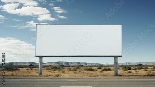 Mockup. Blank Billboard: Large White Billboard