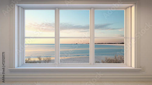 Mockup. Interior Design: White Picture Window