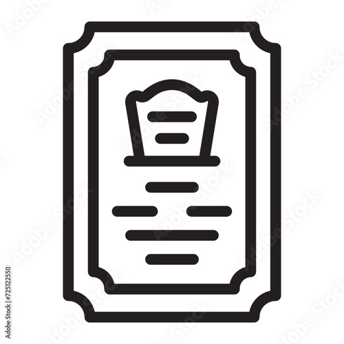 death certificate line icon