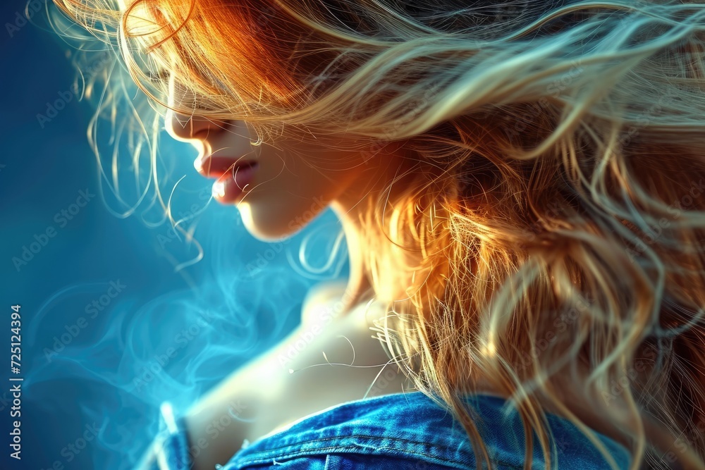 Elegance in Blue: Capture the Essence of Beautiful Feminine Fashion as a Blonde Model Poses in a Stylish Denim Coat, Windblown Hair, and a Chic Blue Background.
Elegance in Blue: Capture the Essence of Beautiful Feminine Fashion as a Blonde Model Poses in a Stylish Denim Coat, Windblown Hair, and a Chic Blue Background.