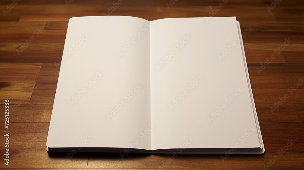 Fototapeta premium Mockup. White Notepad Page on Desk
