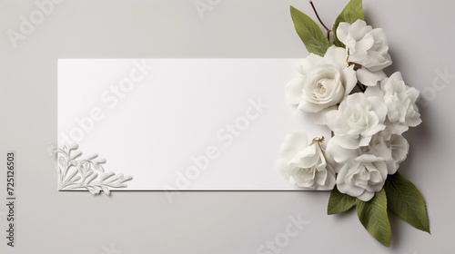 Mockup. White Wedding Invitation Card