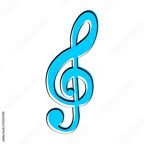 treble clef on white background