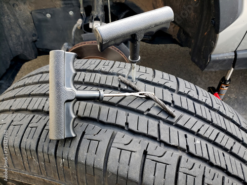 Φωτογραφία Flat car tire repair kit, Tire plug repair kit for tubeless tires