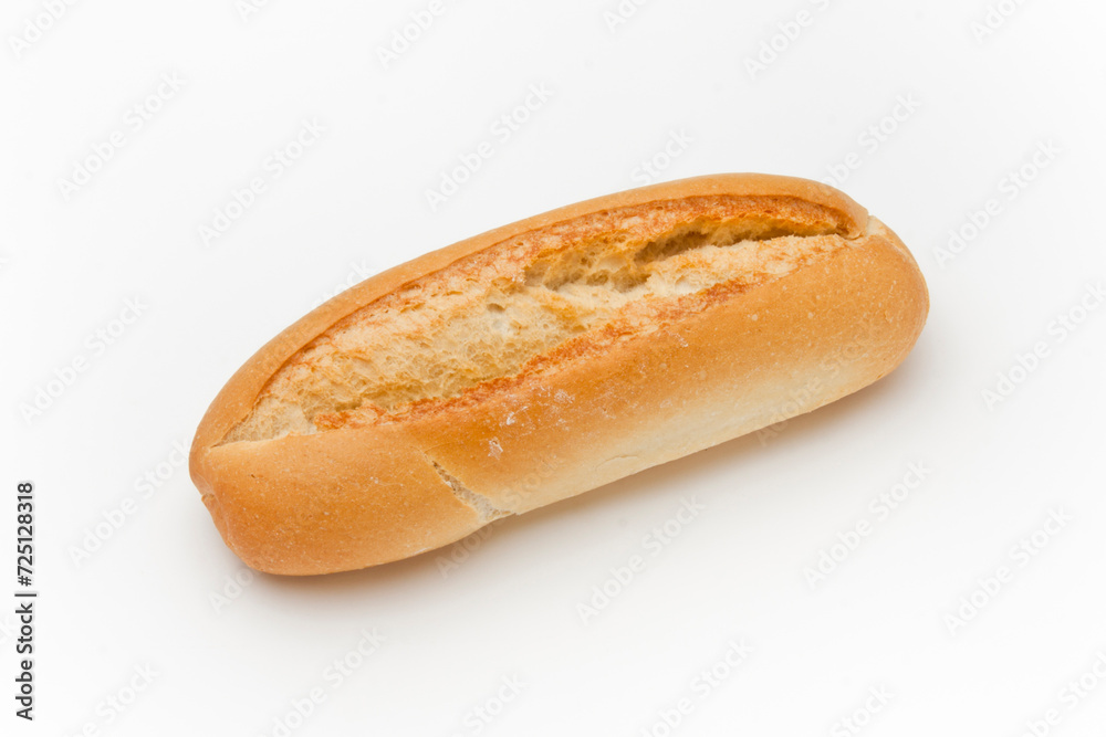 loaf of french bread on white background, small size loaf of french bread on white background, small size