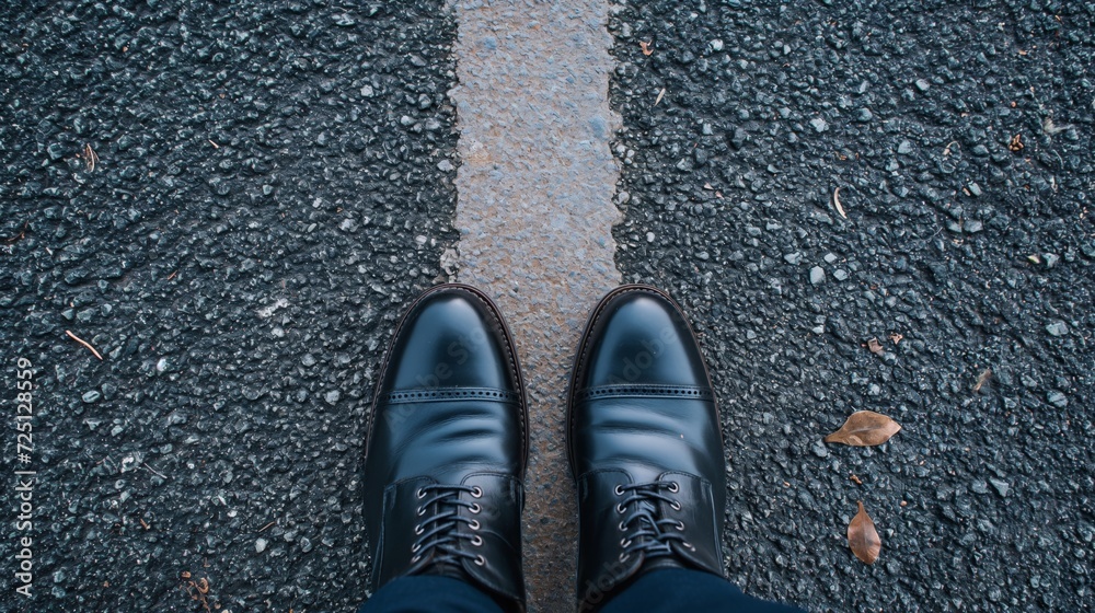 Person Standing at the Start of a Path Person Standing at the Start of a Path