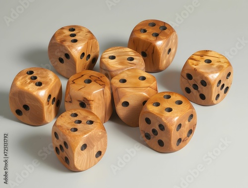 Vintage Slotted Wood Dice - 20mm Size in the Style of 1860-1969 photo