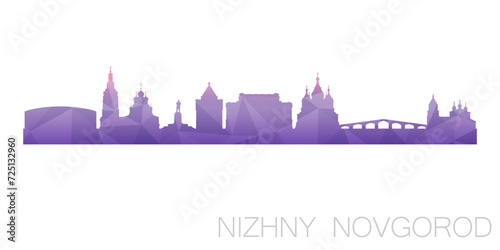 Nizhny Novgorod, Russia Low Poly Skyline Clip Art City Design. Geometric Polygon Graphic Horizon Icon. Vector Illustration Symbol.