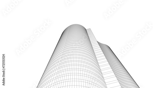 abstract architecture drawing vector illustration