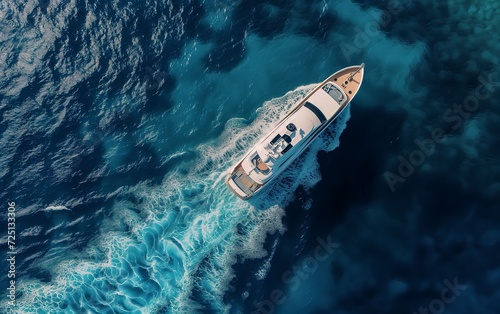 top view of a yacht in the ocean, cruise © StellaPattaya