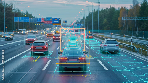 Autonomous vehicle technology on a busy highway