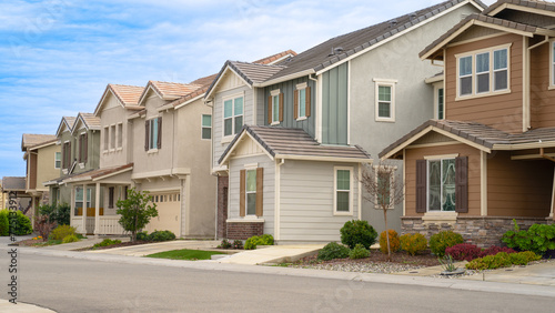 Side view of single family homes
