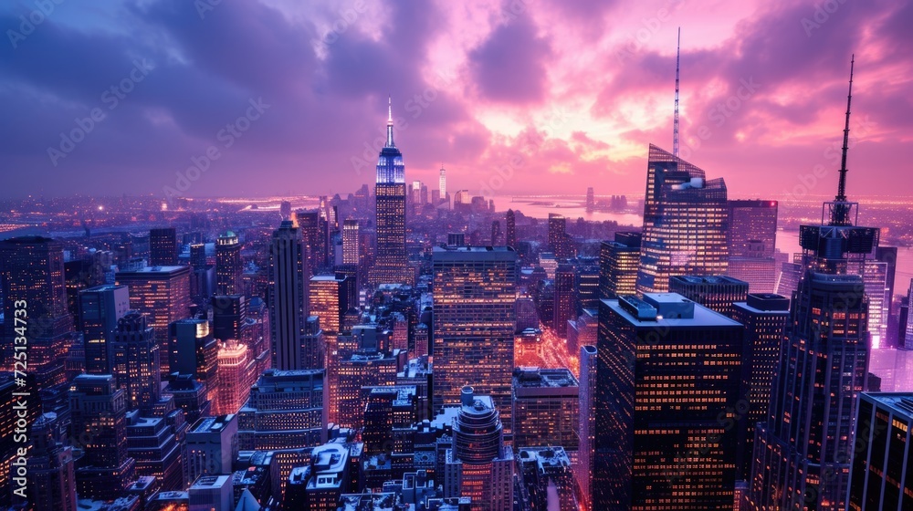 Obraz premium skyline Manhattan business zone, New York, USA. 