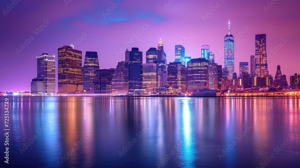 skyline Manhattan business zone, New York, USA.  