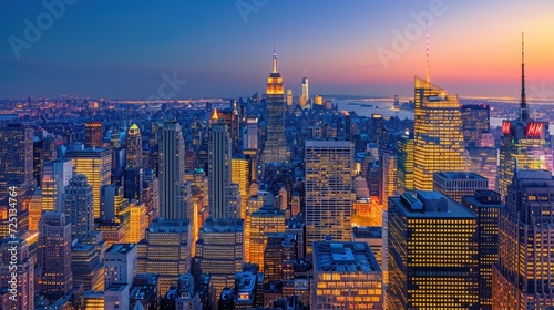 skyline Manhattan business zone, New York, USA.   © ANEK