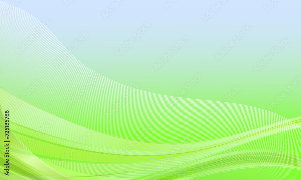 Obraz premium Abstract liquid smooth line wavy motion soft green background.