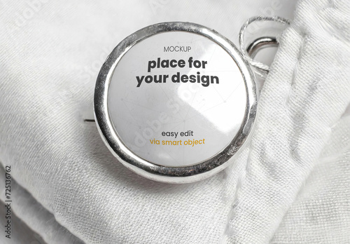 Metal Rounded Pin Mockup 02 (ID: 725136762)