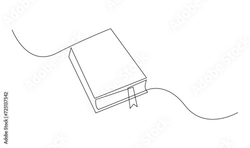 Continuous line art drawing of book illustration template