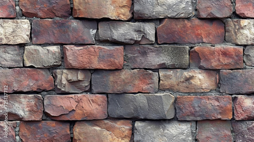 Vintage Multicolored Brick Wall Texture with Varied Patterns