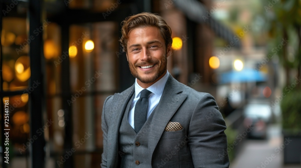 Charismatic Young Man in Fashionable Suit Charismatic Young Man in Fashionable Suit