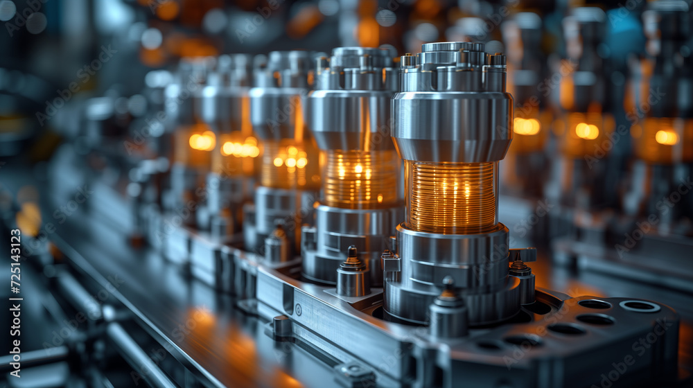 Intricate details of a modern turbine engine's internal mechanics. The metallic surfaces gleam with a polished finish, reflecting the ambient light in the manufacturing facility. Intricate details of a modern turbine engine's internal mechanics. The metallic surfaces gleam with a polished finish, reflecting the ambient light in the manufacturing facility.