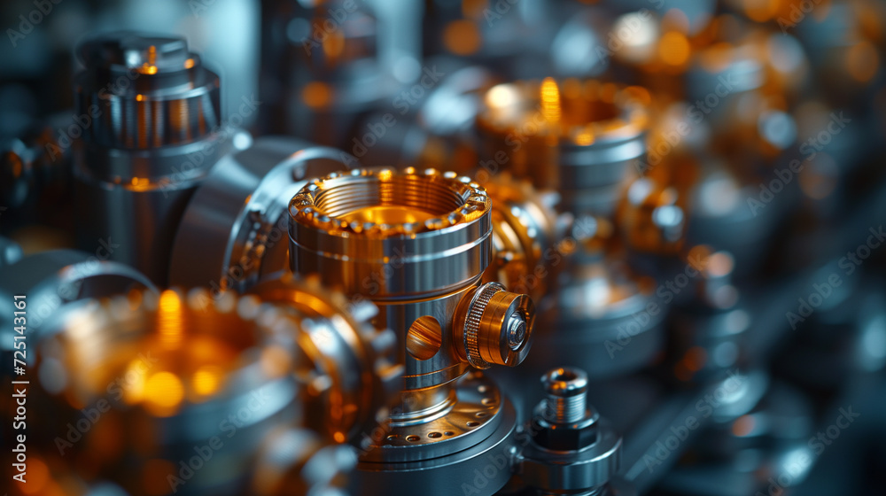 Intricate details of a modern turbine engine's internal mechanics. The metallic surfaces gleam with a polished finish, reflecting the ambient light in the manufacturing facility. Intricate details of a modern turbine engine's internal mechanics. The metallic surfaces gleam with a polished finish, reflecting the ambient light in the manufacturing facility.