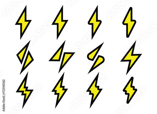 icon set lightning design  simple vector for graphic needs  eps 10