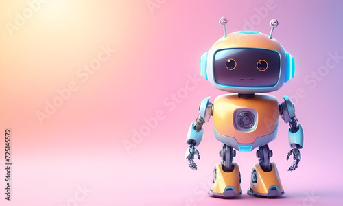 adorable robot set against a light gradient background