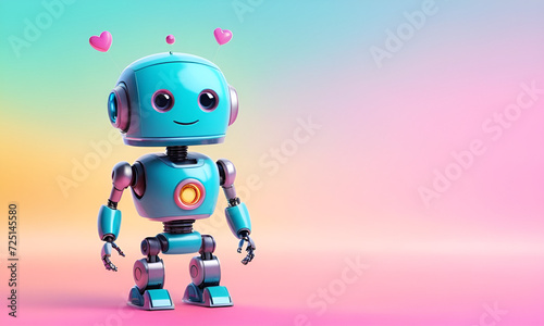 adorable robot set against a light gradient background