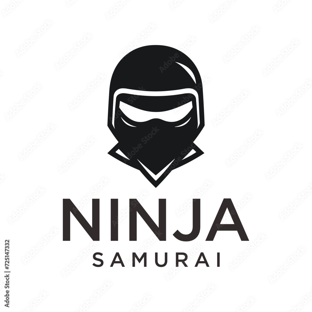 Ninja samurai esport logo vector illustration