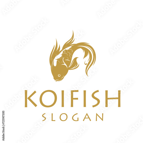 Koi fish animal aquatic logo vector illustration