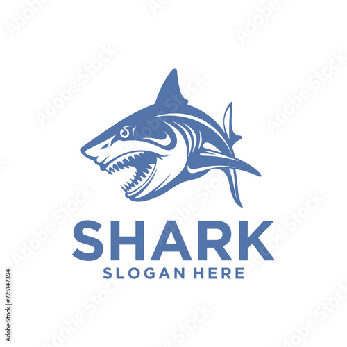 Shark animal aquatic logo vector illustration