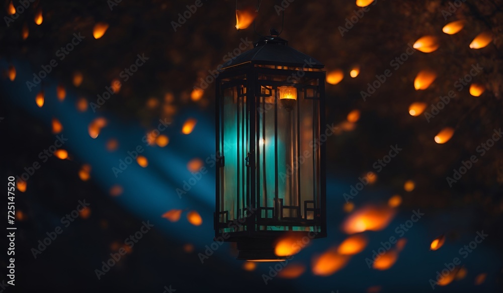 Digitally Generated Image of Lantern Glow. A Night of Illumination and Charm