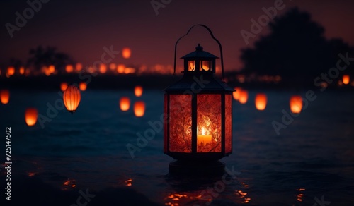 Digitally Generated Image of Lantern Glow. A Night of Illumination and Charm