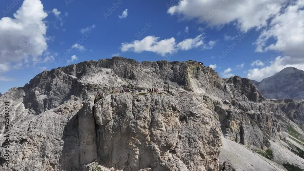 drone landscape of dolomites with some clouds drone landscape of dolomites with some clouds