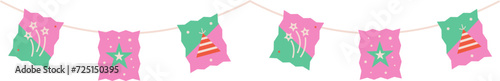 Colorful New Year Bunting Decoration Element