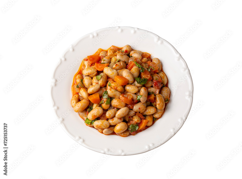 Traditional delicious Turkish food; Kidney beans with olive oil, Red kidney bean stew, Turkish name; Barbunya pilaki Traditional delicious Turkish food; Kidney beans with olive oil, Red kidney bean stew, Turkish name; Barbunya pilaki