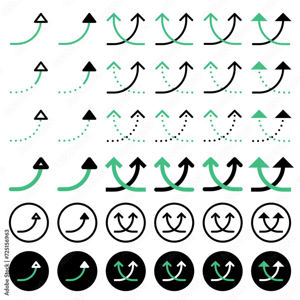 Obraz premium Various arrow icons related to directions. 