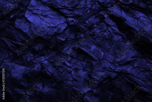 Navy natural bold abstract rock background. Dark blue stone texture mountain close-up cracked for banner ad design copy space