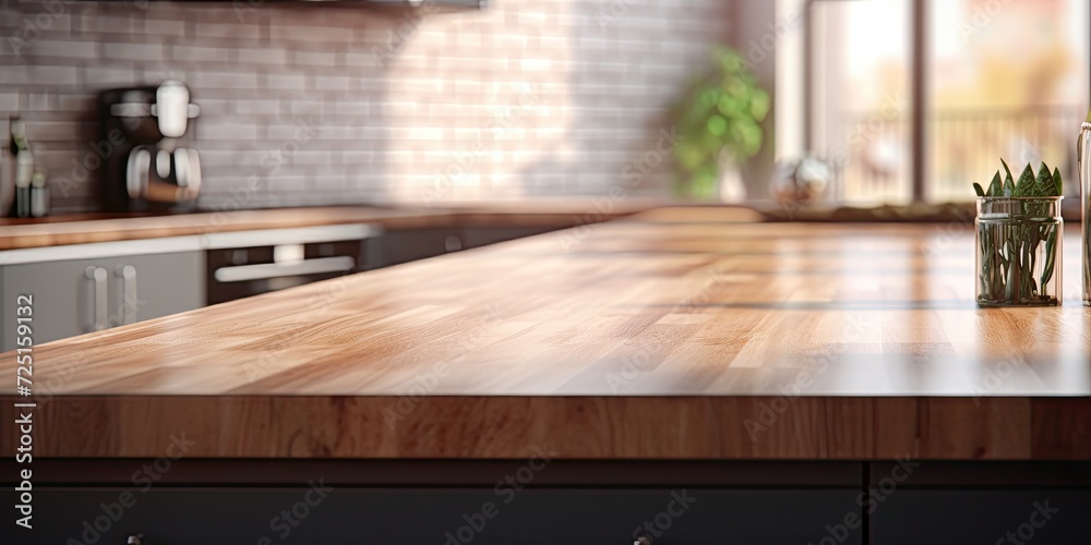 Contemporary a close-up photo of a kitchen island with a blurred background. Contemporary a close-up photo of a kitchen island with a blurred background.