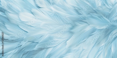 Serene Beauty Unveiled - Light Blue Feathers Up Close - Perfect for Calming Backgrounds or Striking Wallpaper Designs