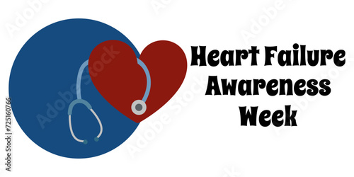 Heart Failure Awareness Week  simple horizontal banner or poster on the topic of health
