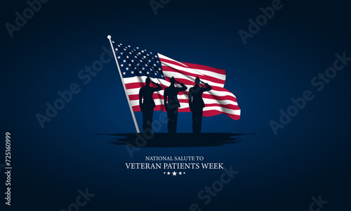 National Salute To Veteran Patients Week Background Vector Illustration