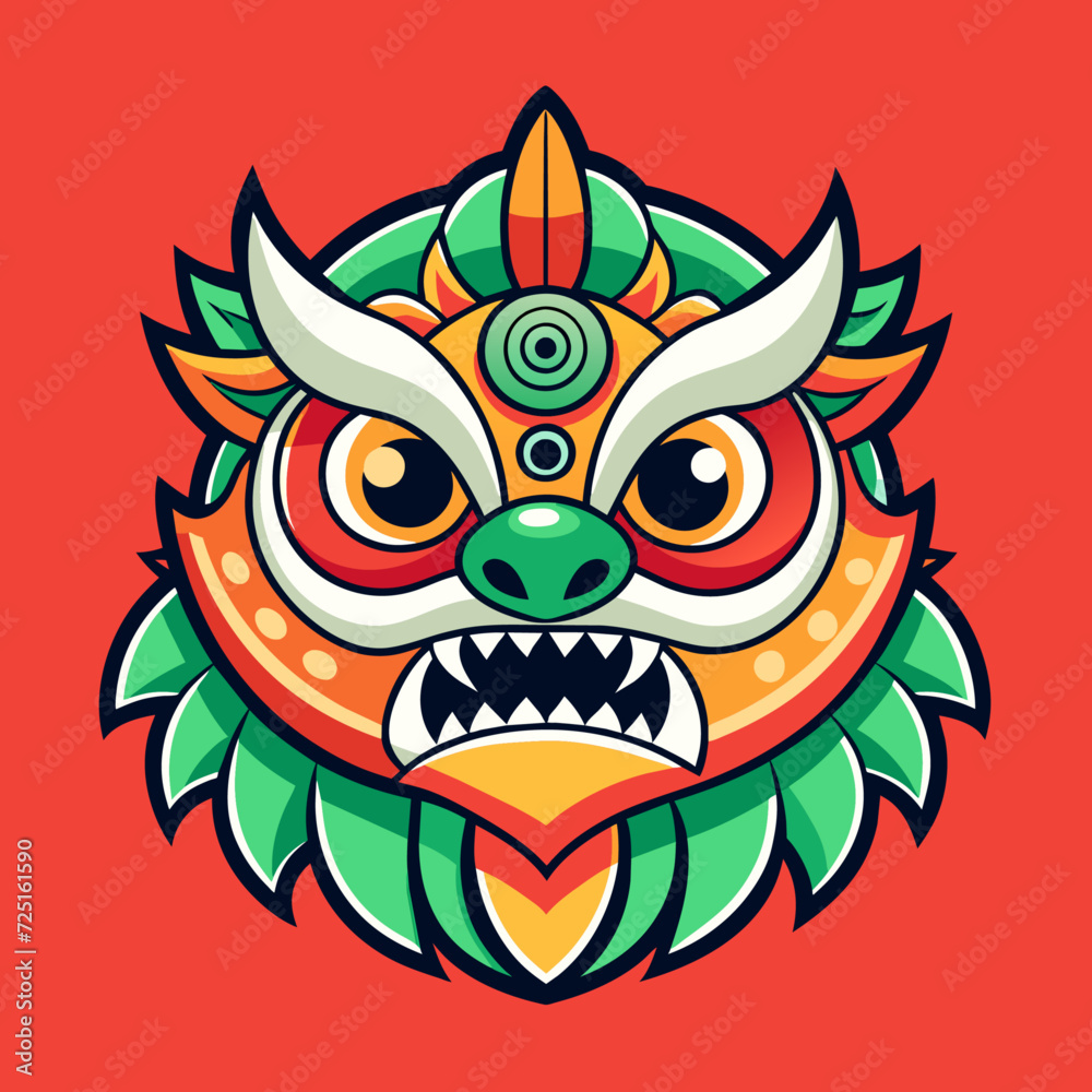 Lion Dance Unique Vector Design