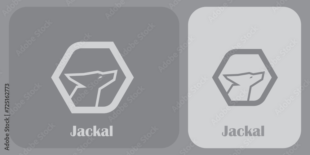 Modern minimalist wolf jackal logo vector, jackal head logo vector. Modern minimalist wolf jackal logo vector, jackal head logo vector.