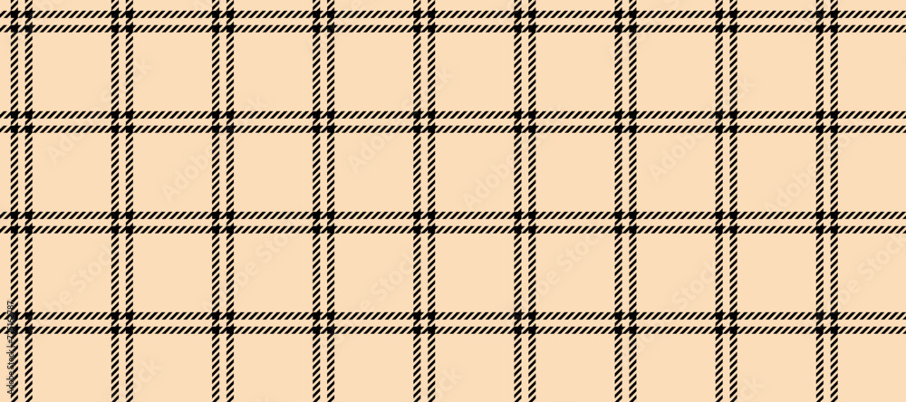 Seamless beige windowpane pattern. Checkered plaid repeating background. Tattersall tartan texture print for textile, fabric. Repeated neutral check wallpaper. Vector backdrop Seamless beige windowpane pattern. Checkered plaid repeating background. Tattersall tartan texture print for textile, fabric. Repeated neutral check wallpaper. Vector backdrop